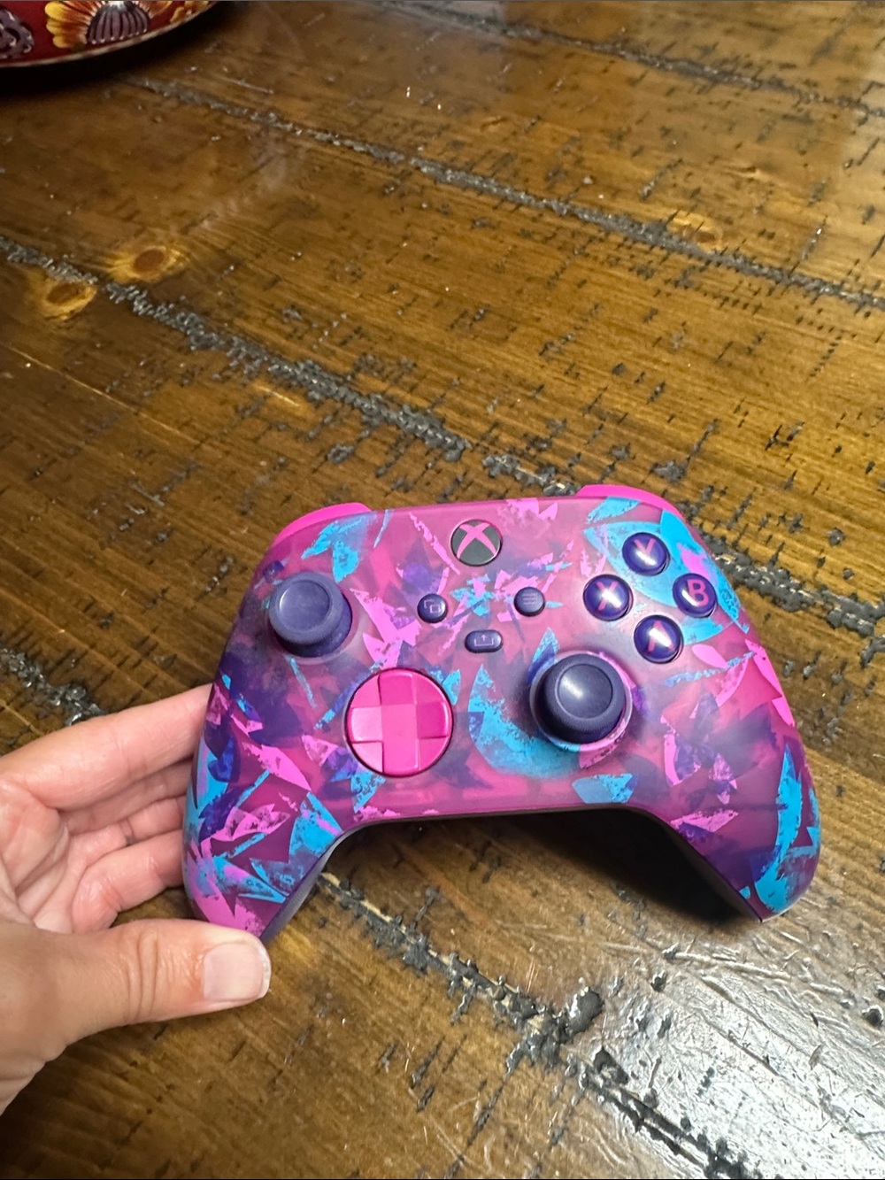 Pink & Teal Wireless Game Controller - Xbox Style